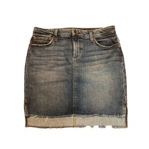 Joe's Jeans Denim Skirt Frayed Hem Blue Wash Mini‎ Skirt Women's Size 28